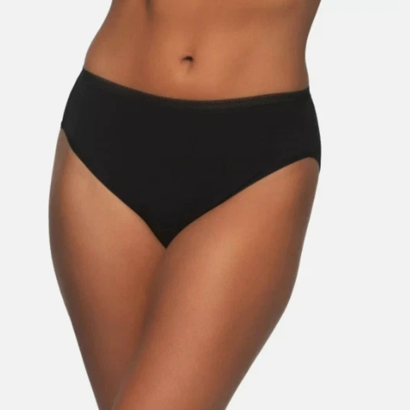 Felina Pima Cotton Blend Hi-Cut Panties - Pink and Black - Picture 2 of 5